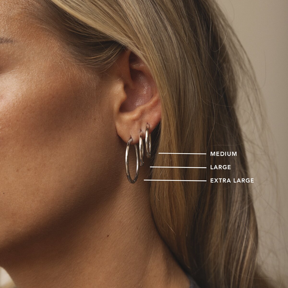 Slim Steel Medium Hoops