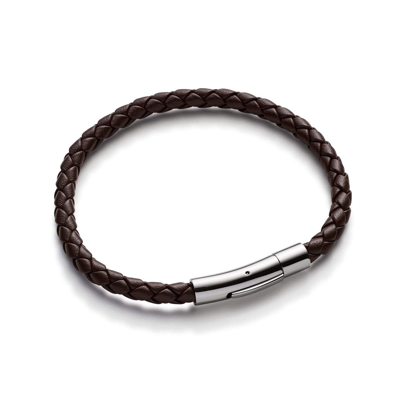 Läderarmband Round Brown 21cm