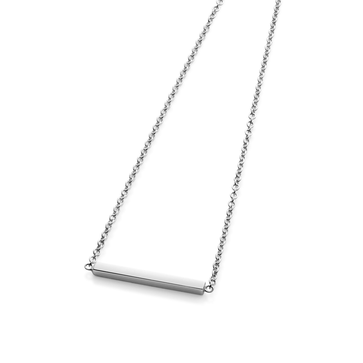 Solid halsband 18K vitguld