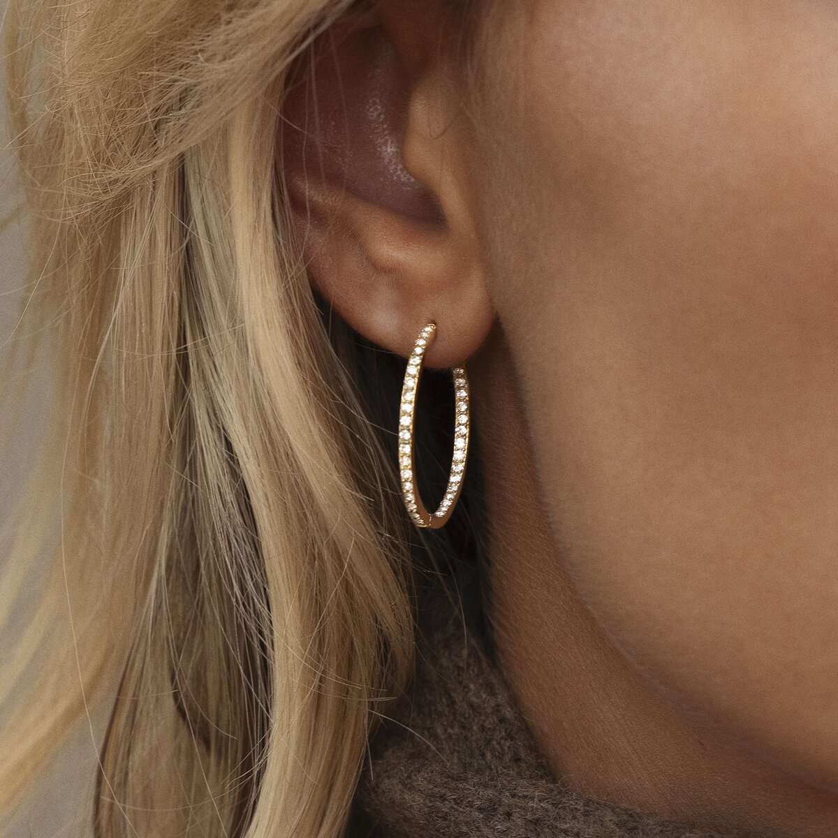 Sparkle Gold Extra Large Hoops