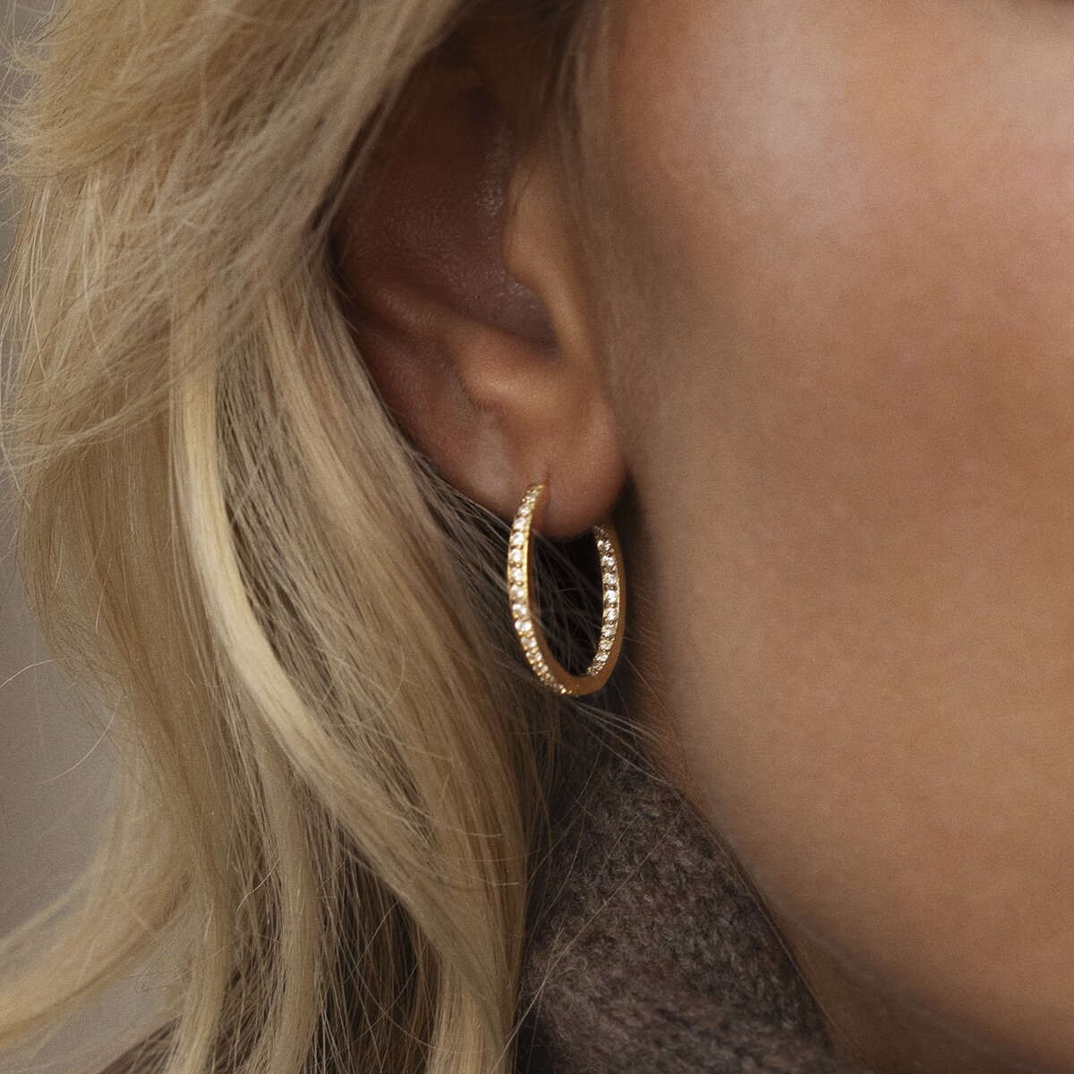 Sparkle Gold Large Hoops