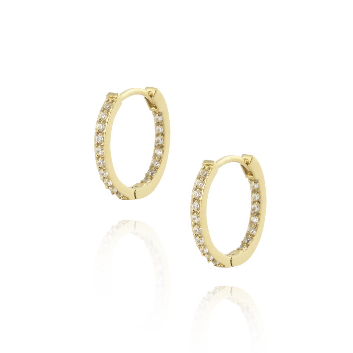 Sparkle Gold Medium Hoops