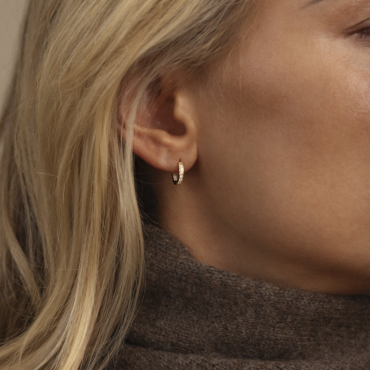 Sparkle Gold Mini Hoops