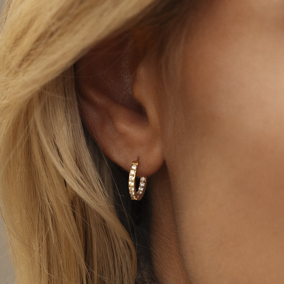 Sparkle Gold Small Hoops