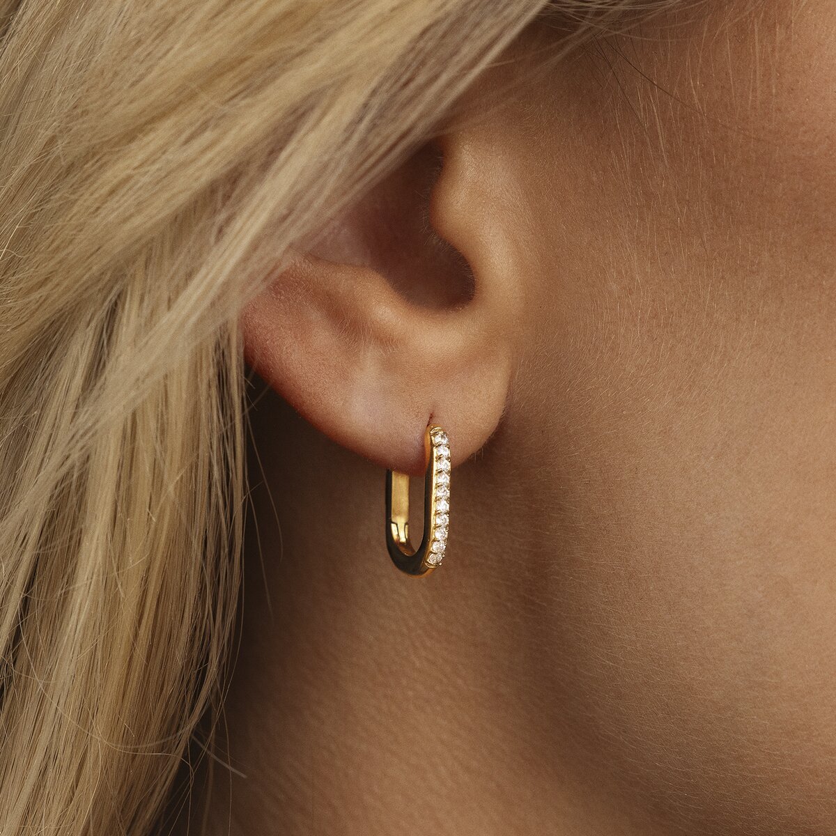 Sparkle Gold Small U-Hoops
