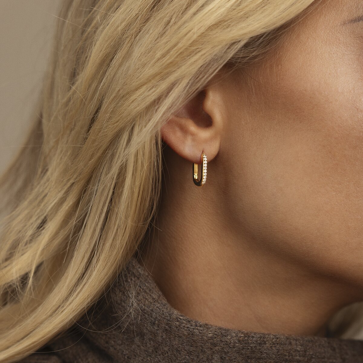 Sparkle Gold Small U-Hoops