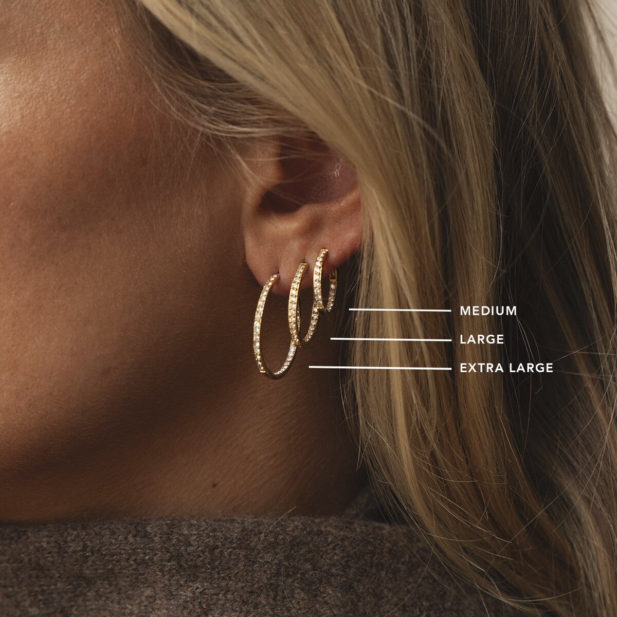 Sparkle Gold Large Hoops