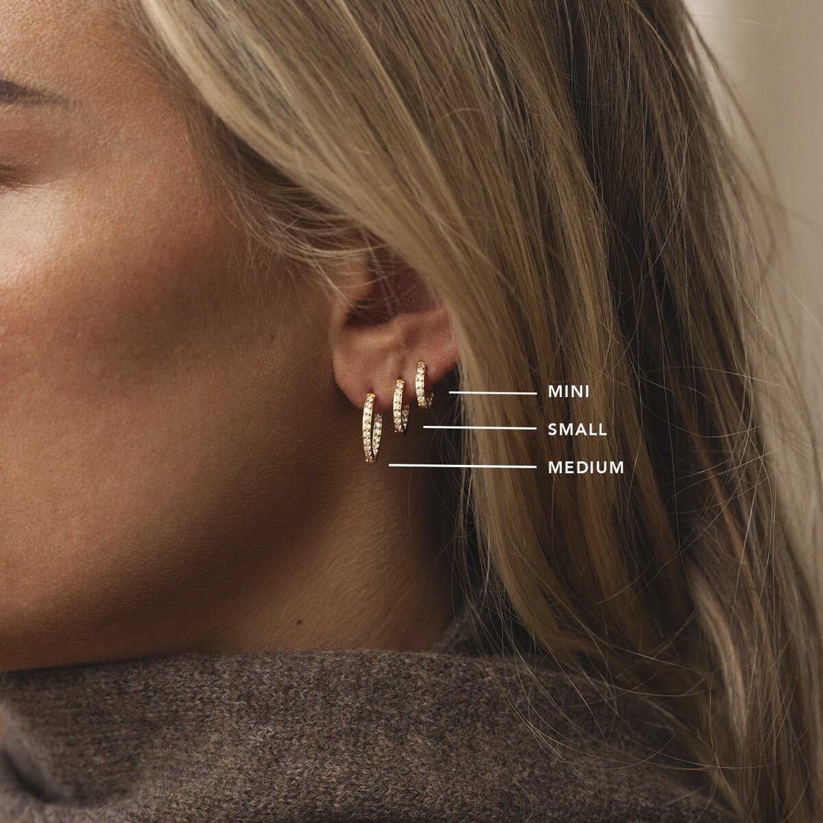 Sparkle Gold Mini Hoops