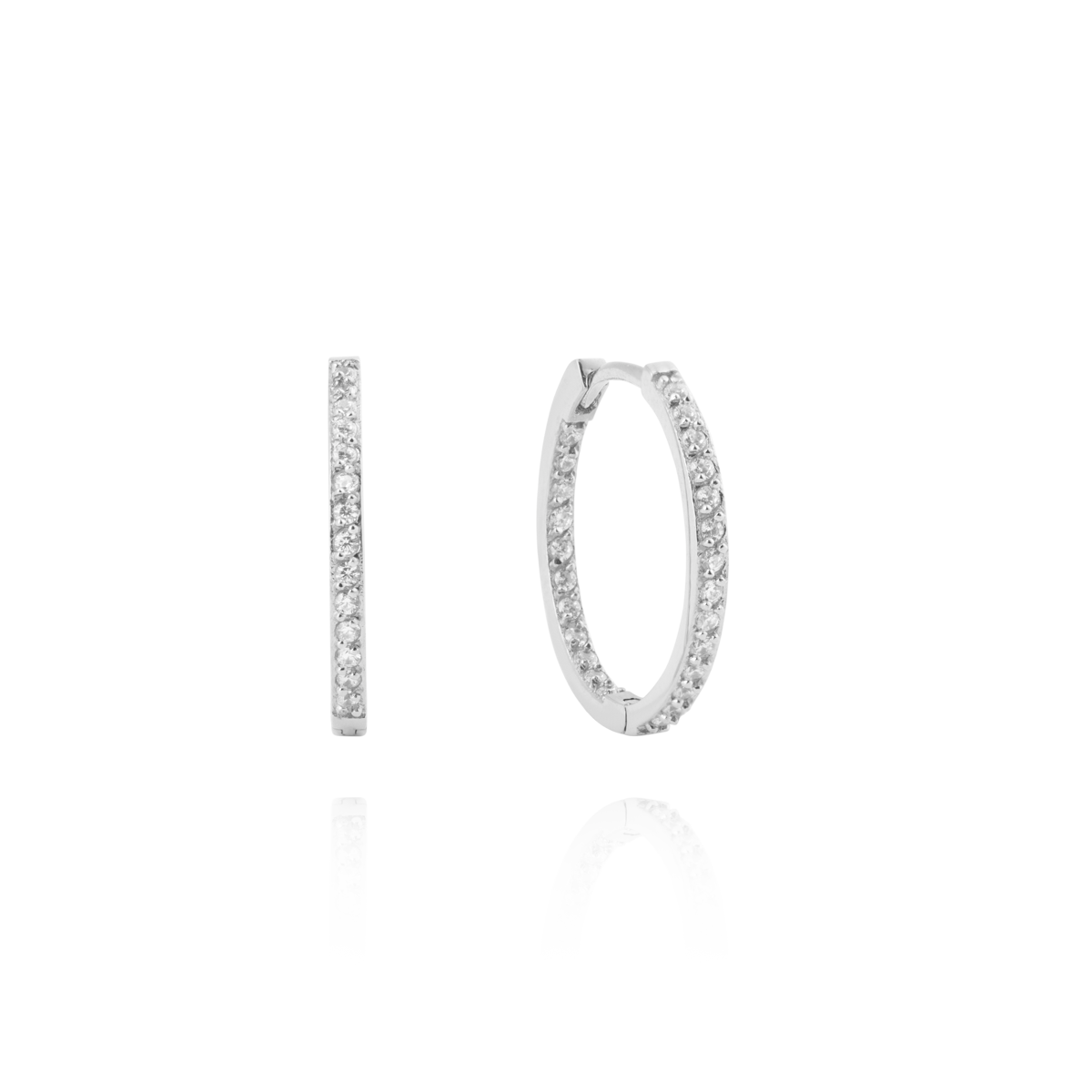 Sparkle Steel Large Hoops