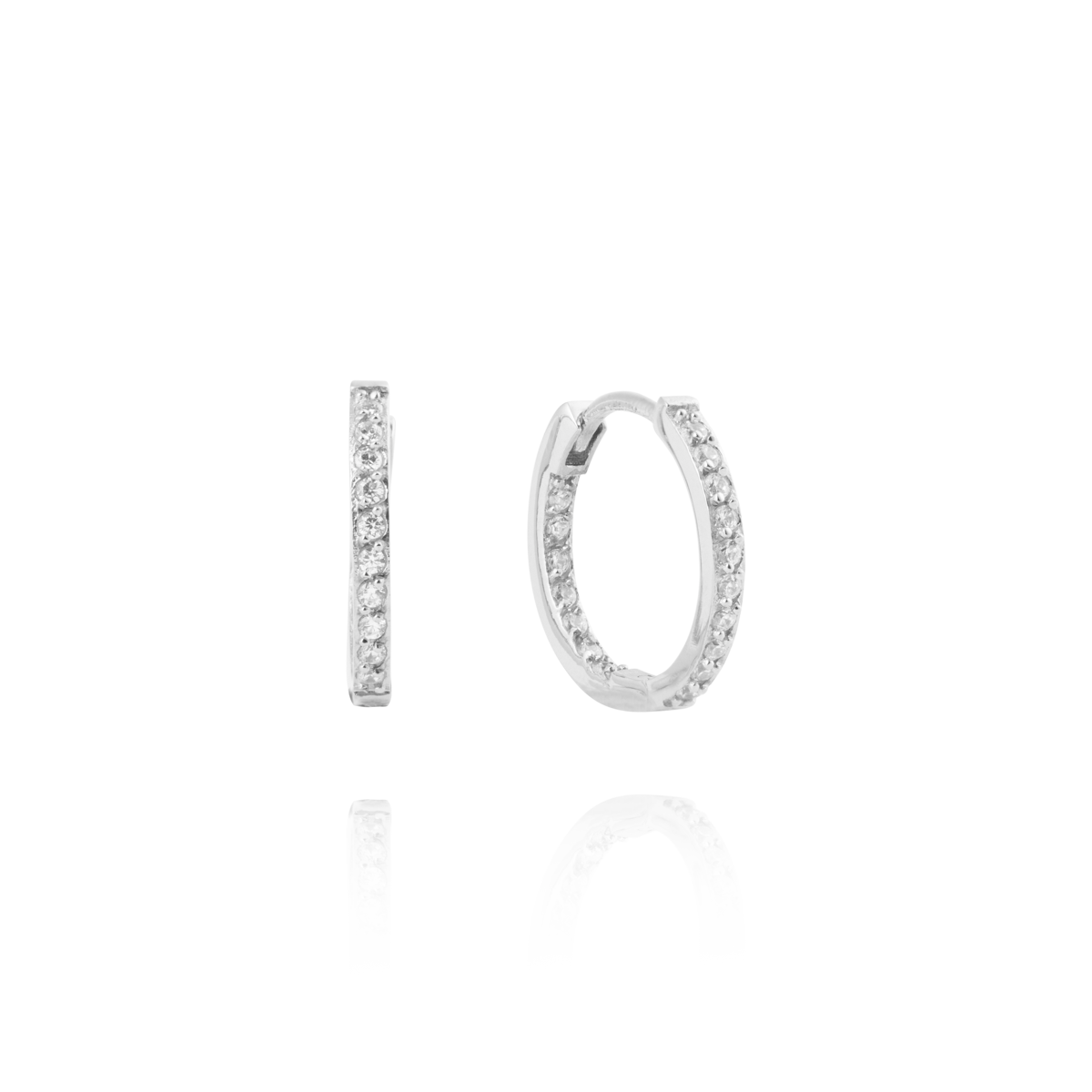 Sparkle Steel Medium Hoops