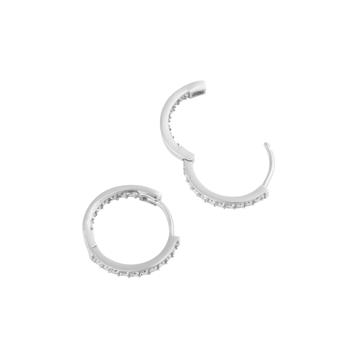 Sparkle Steel Medium Hoops