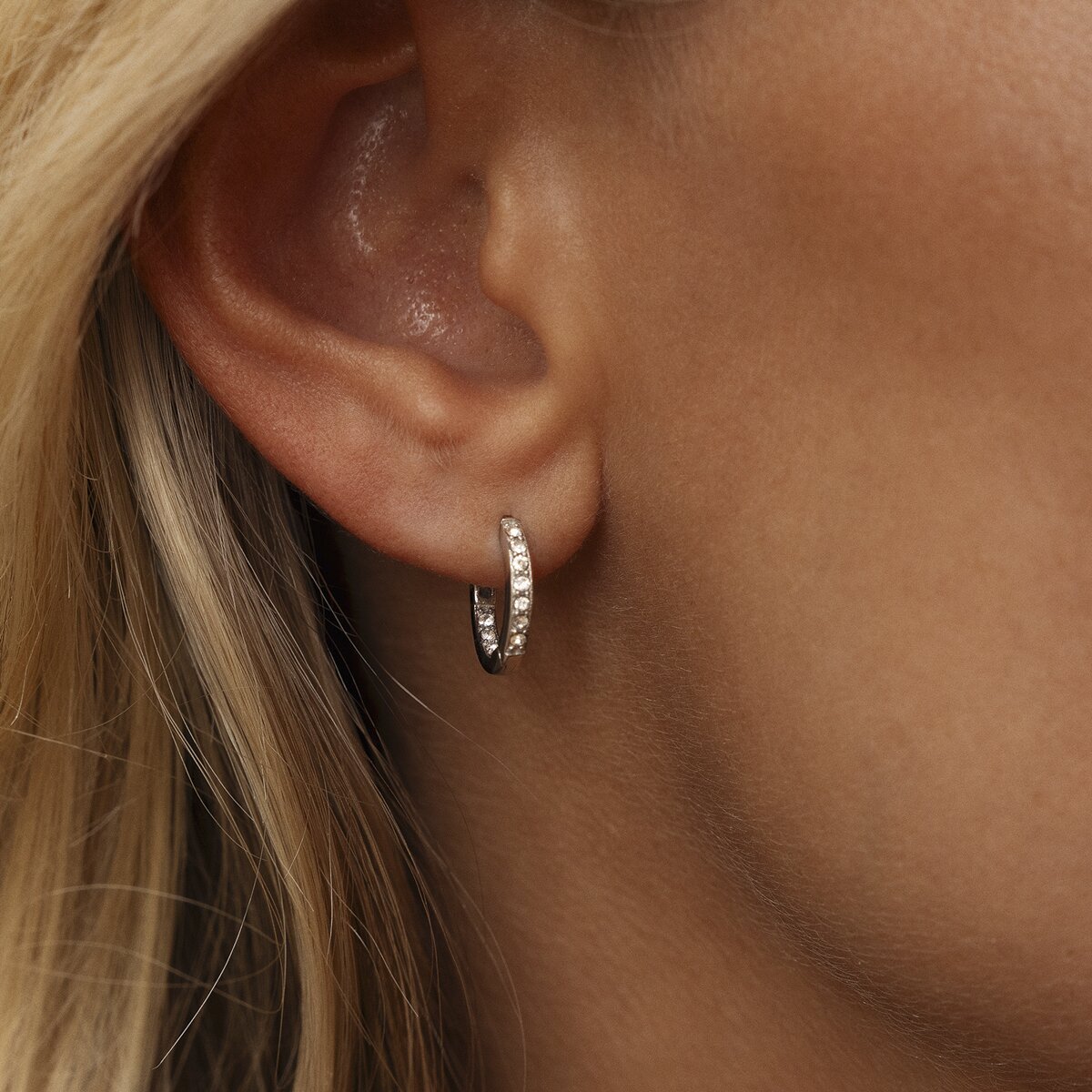 Sparkle Steel Small Hoops