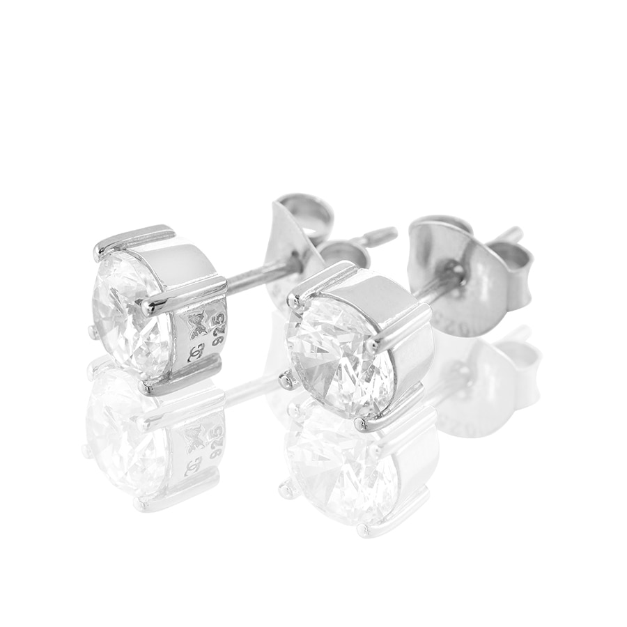 Time to glow mini 6 mm earrings (silver)