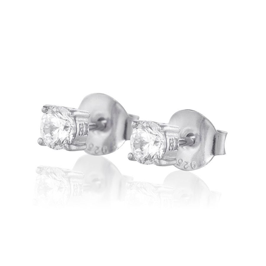 Time to glow mini 4 mm earrings (silver)
