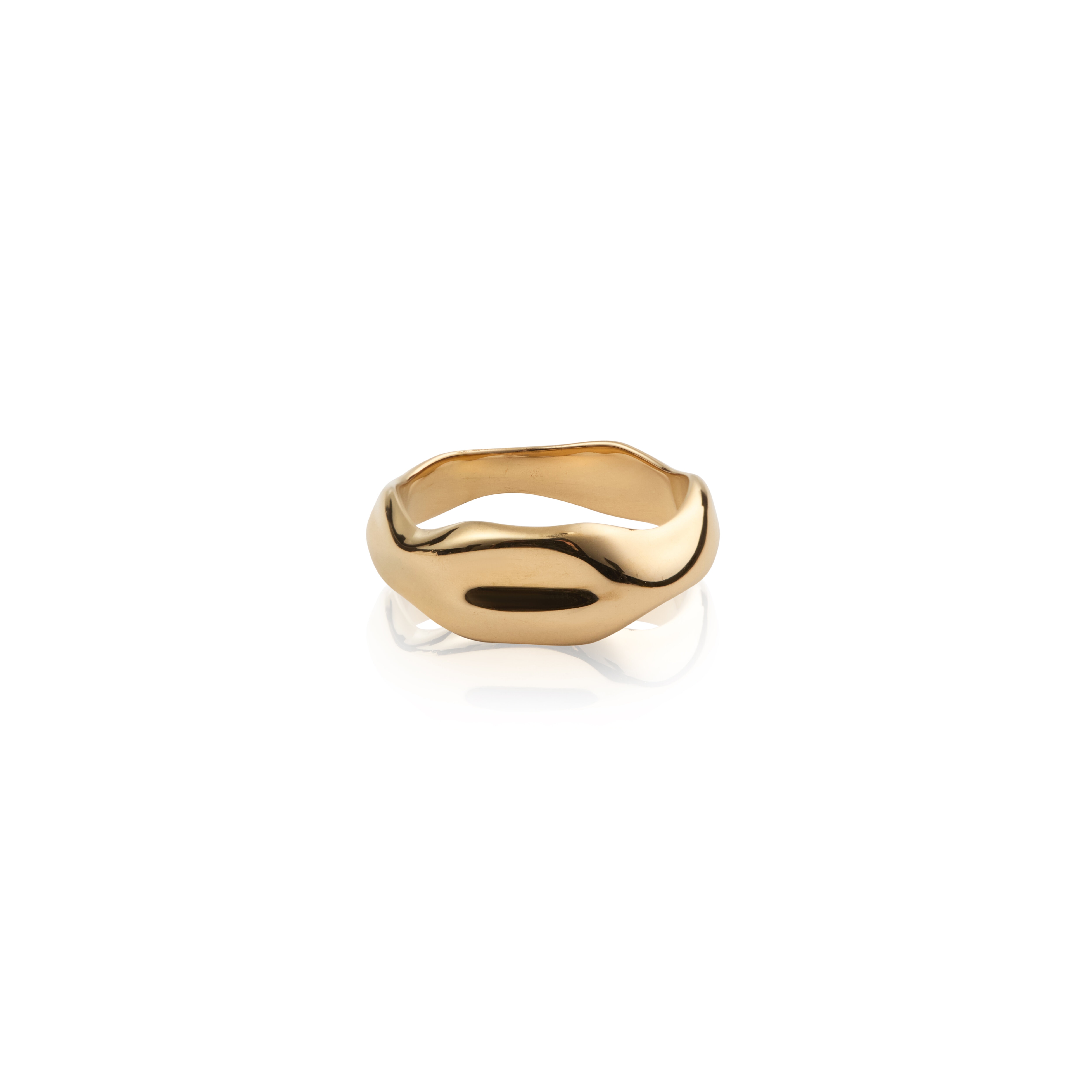 Wavy bolded gold ring #56