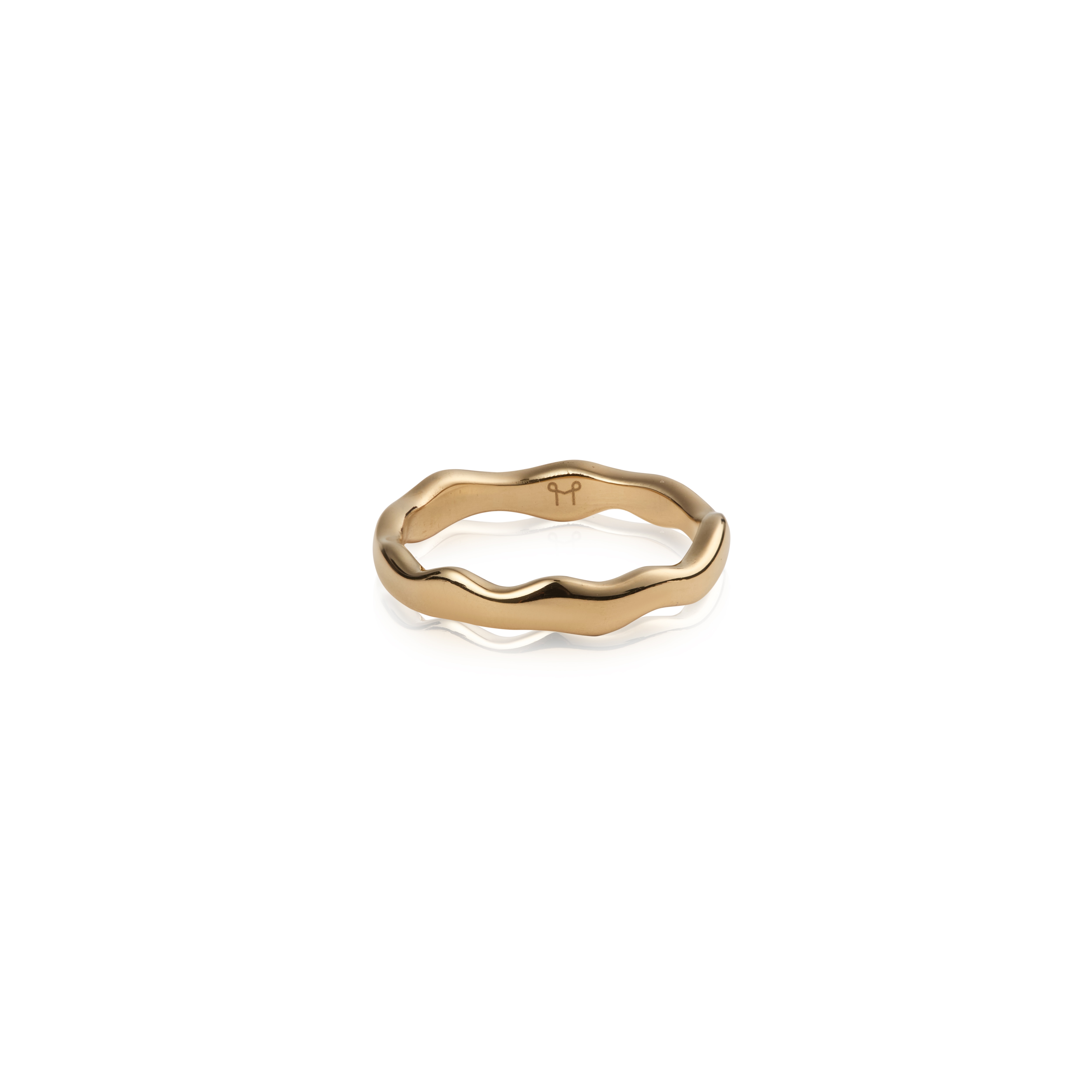 Wavy petite gold ring #56