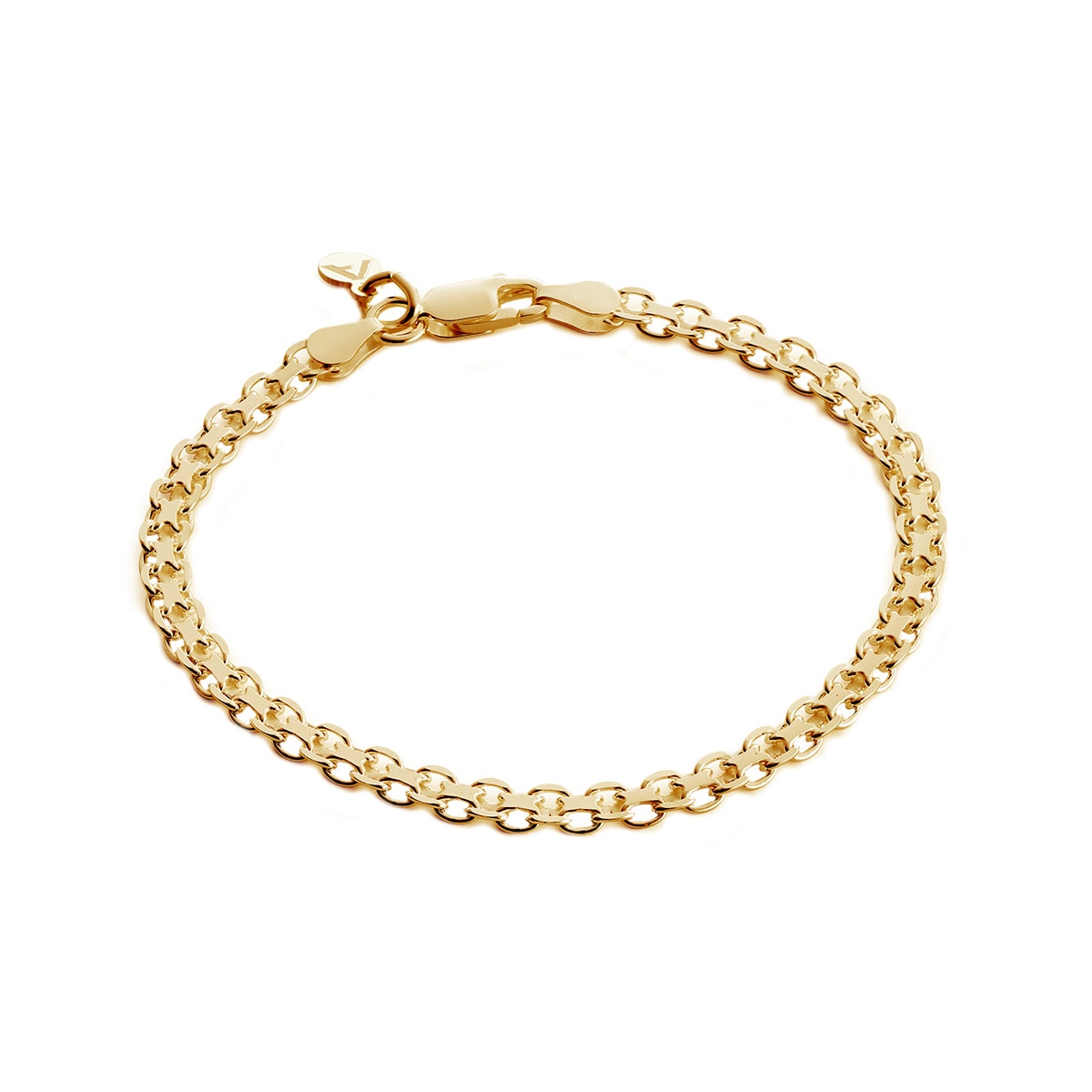 Armband X-länk 4 mm förgyllt silver