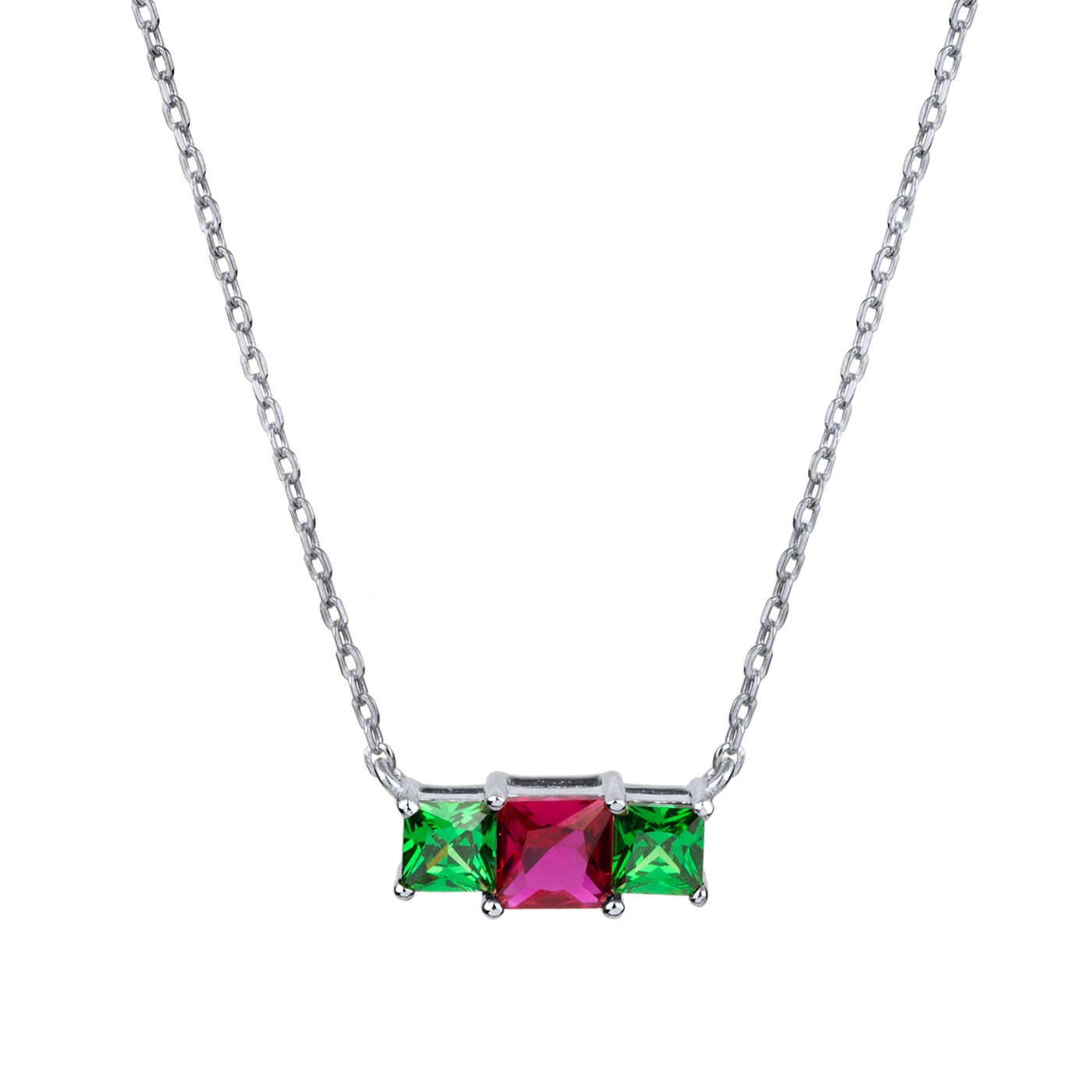 Necklace Green/Ruby/Green