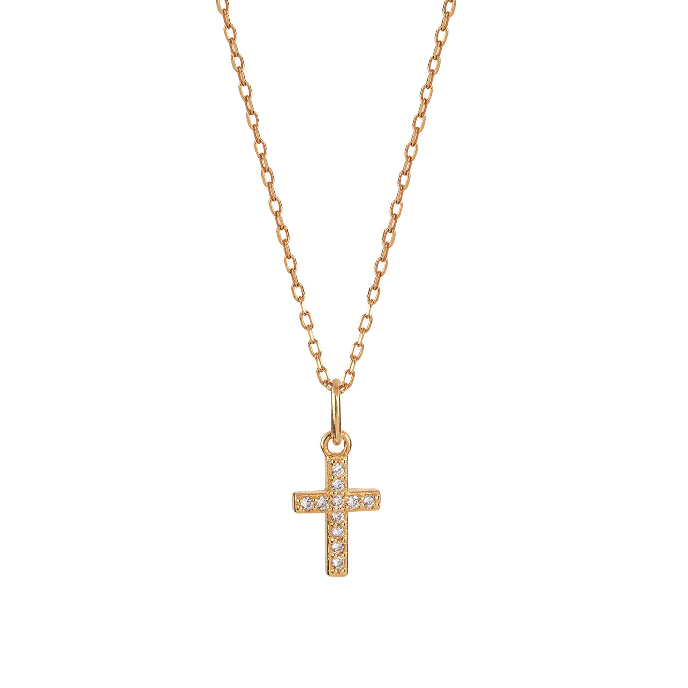 Cross pendant Goldplated Cz