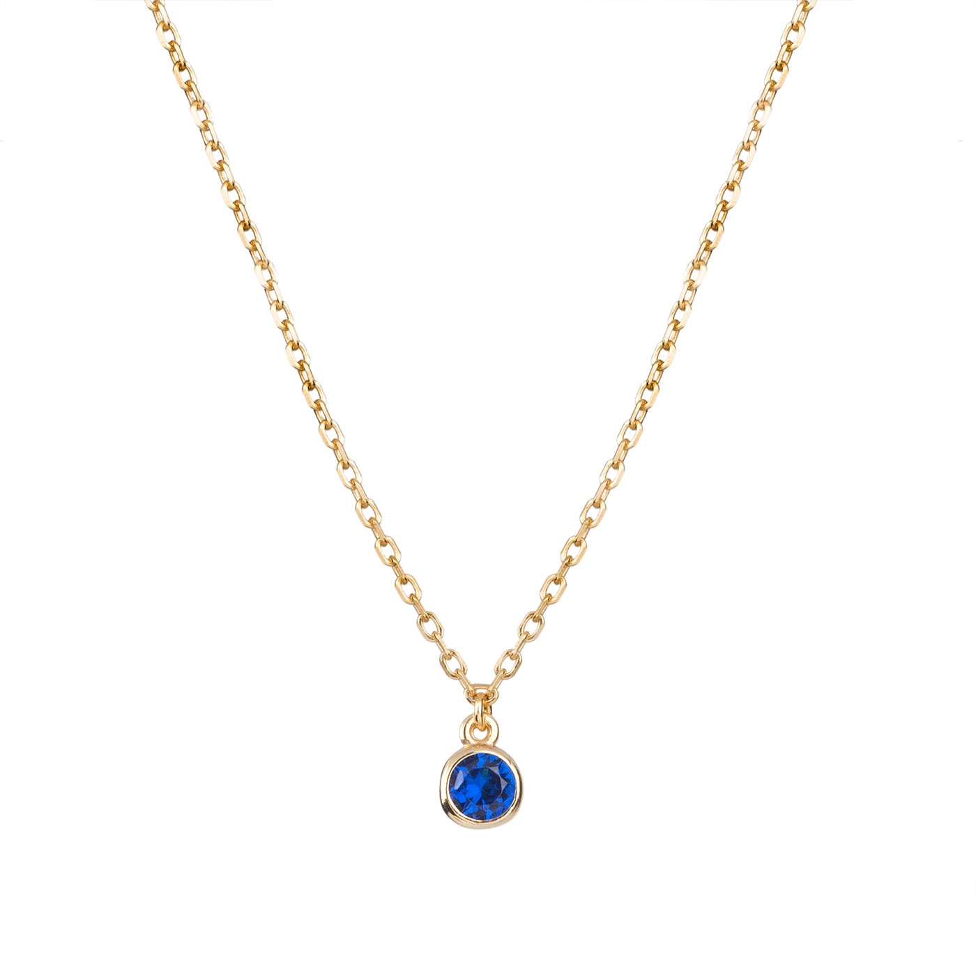 Necklace Cz Round Blue