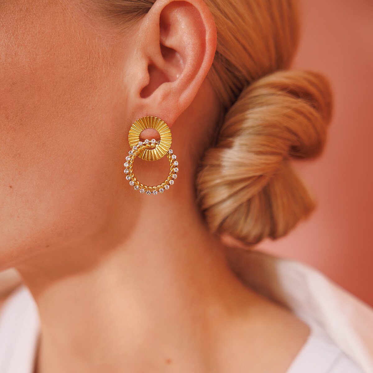 Gianna Earrings Gold Crystal