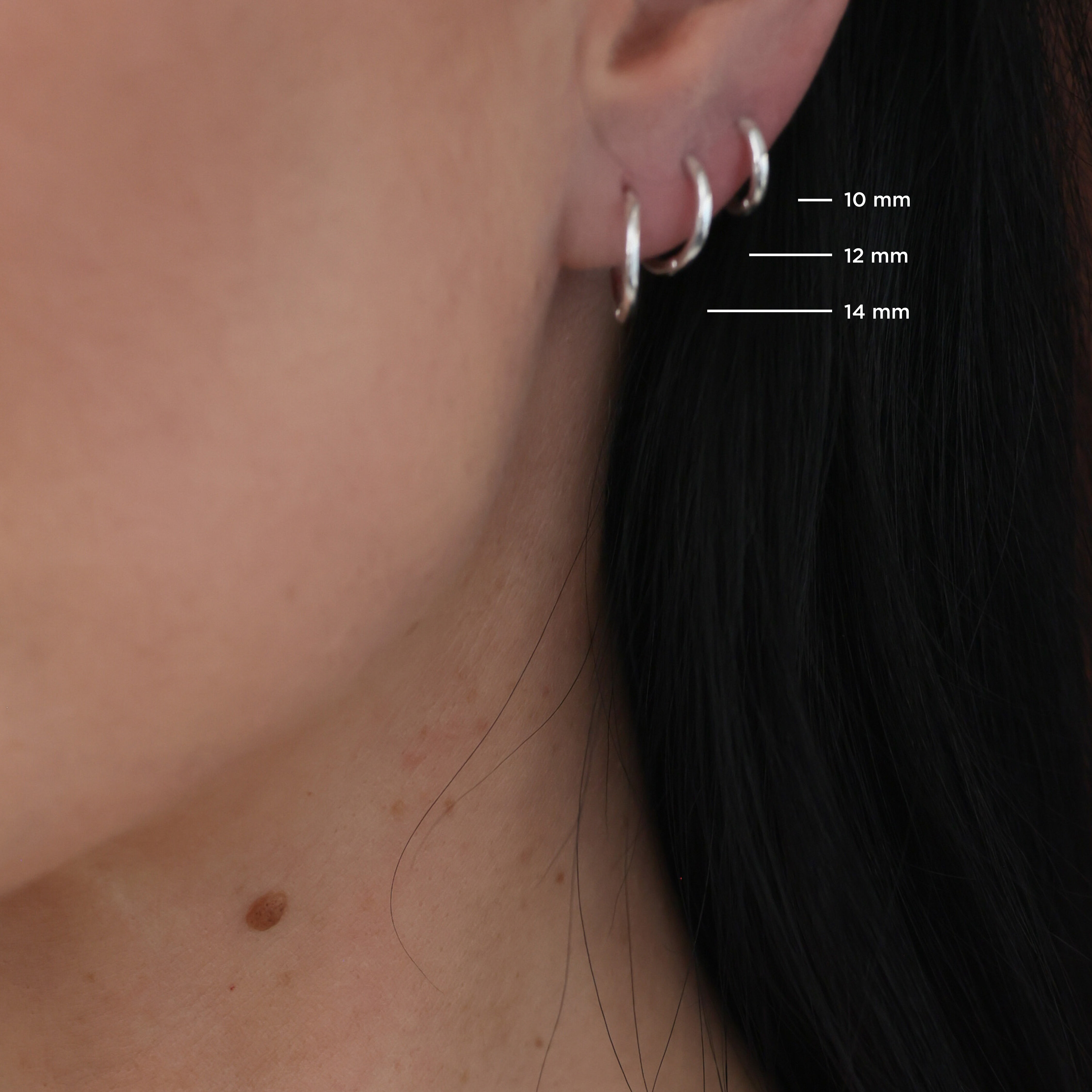 Daytime Hoops silver 12 mm