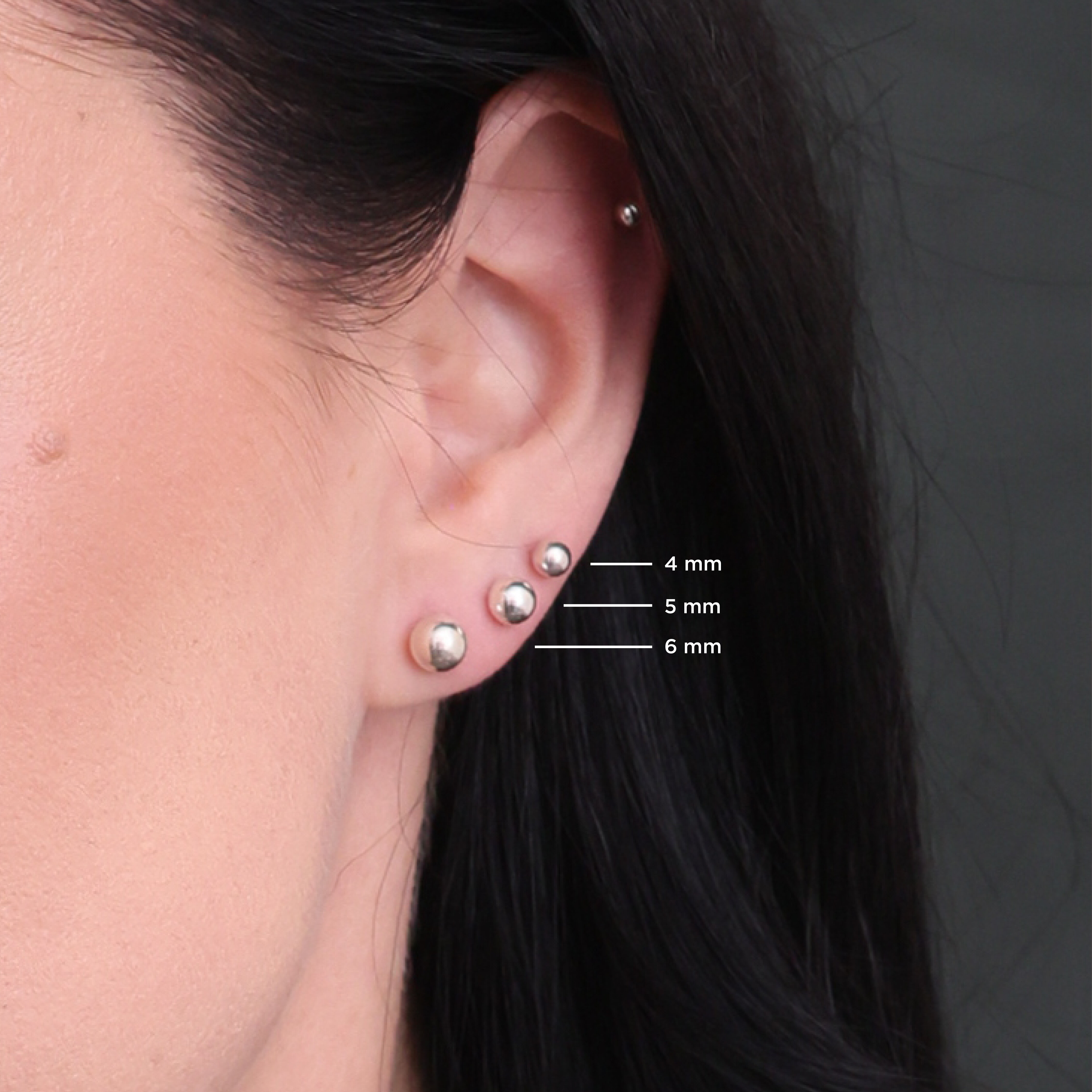 Halo förgyllda stiftörhängen 5 mm