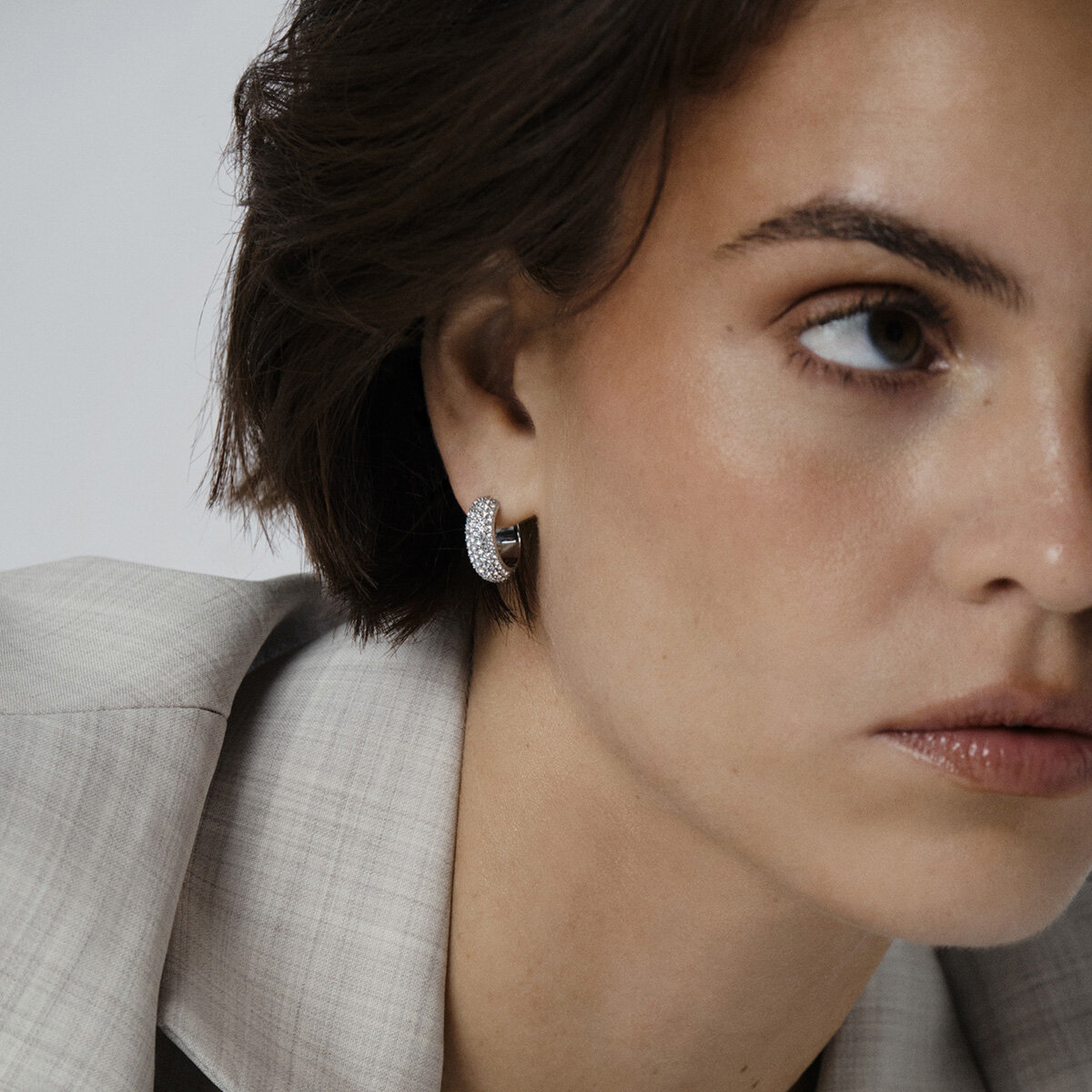 Amour Silver Hoops Medium