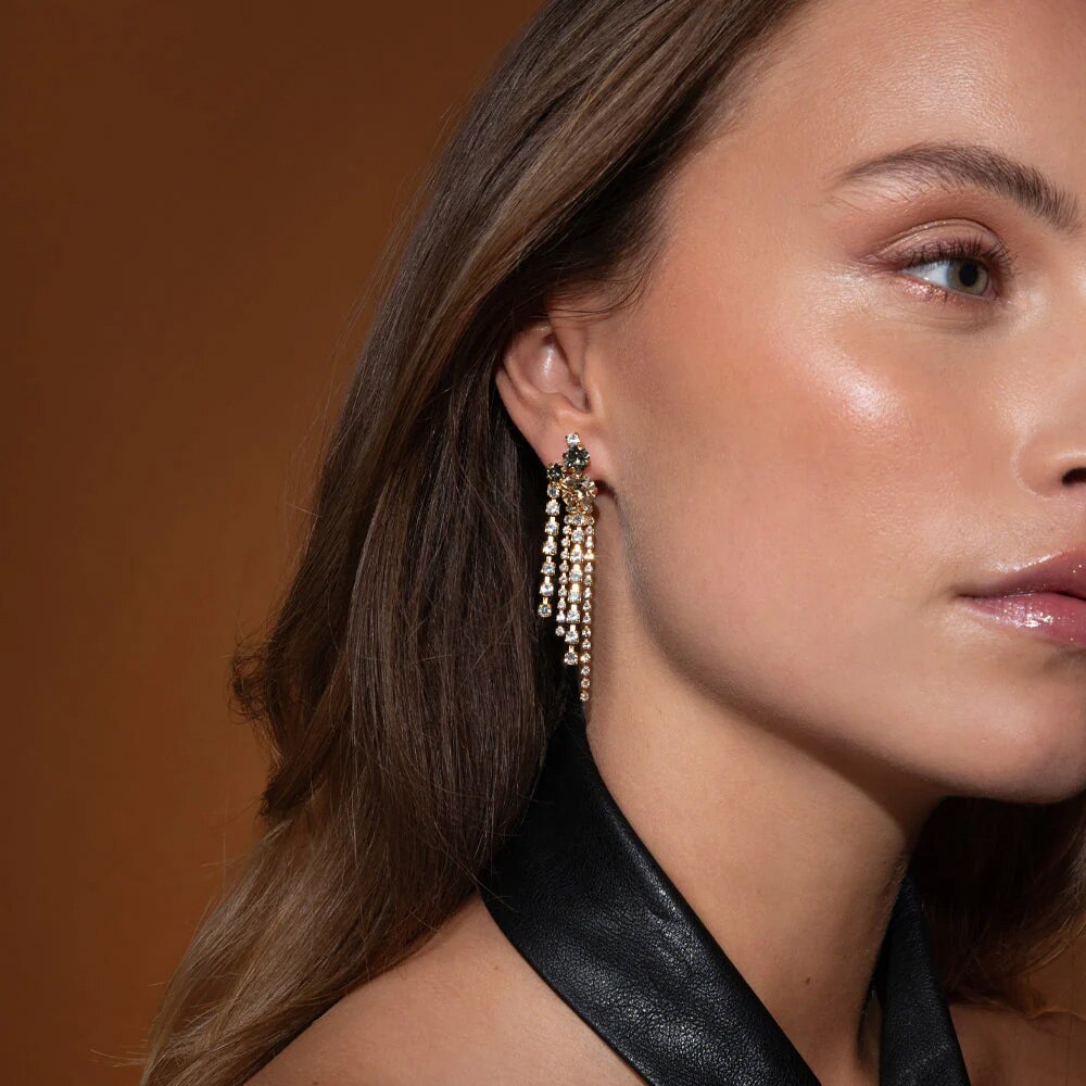 Amy Earrings / Black Golden Combo