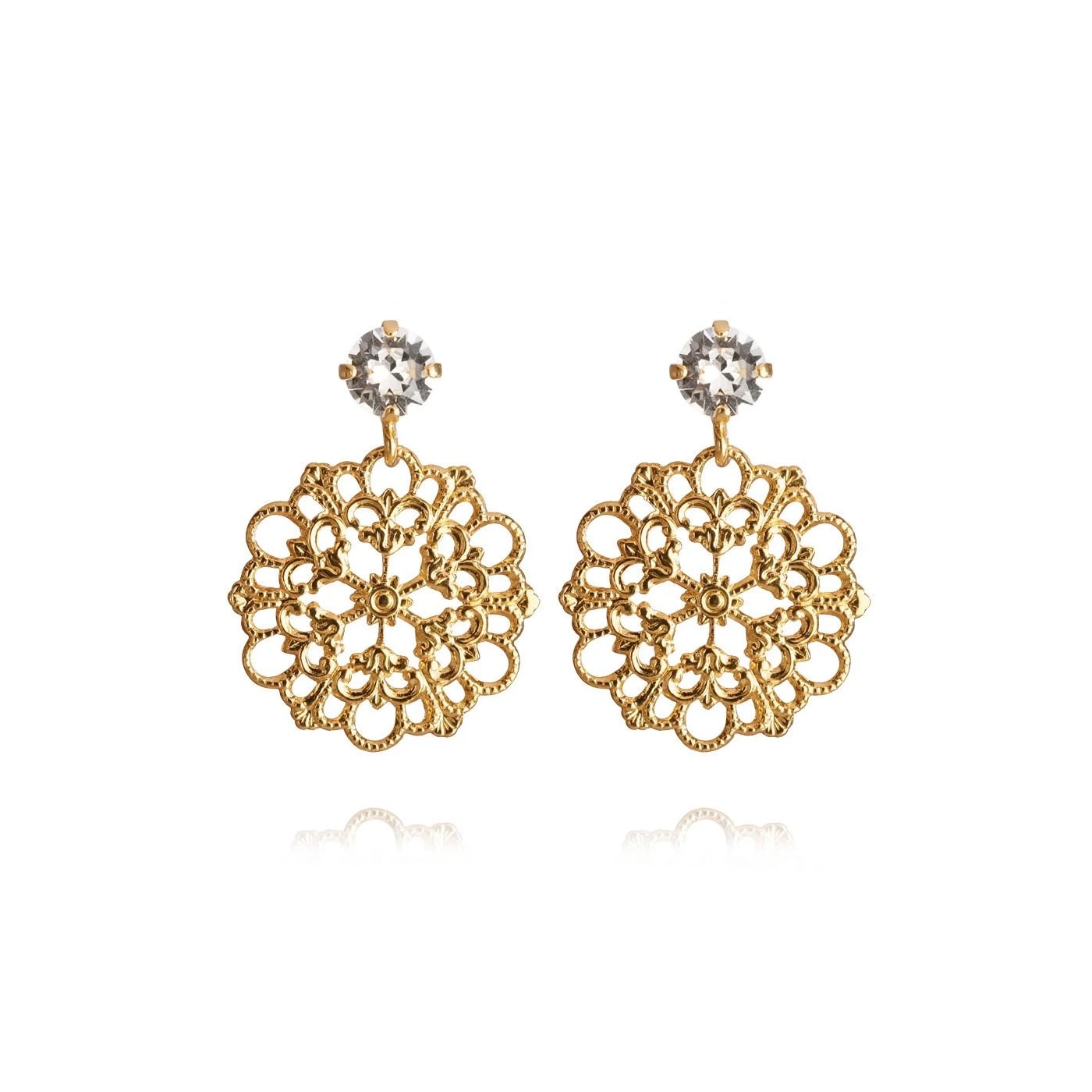 Andrea Earrings Gold Crystal