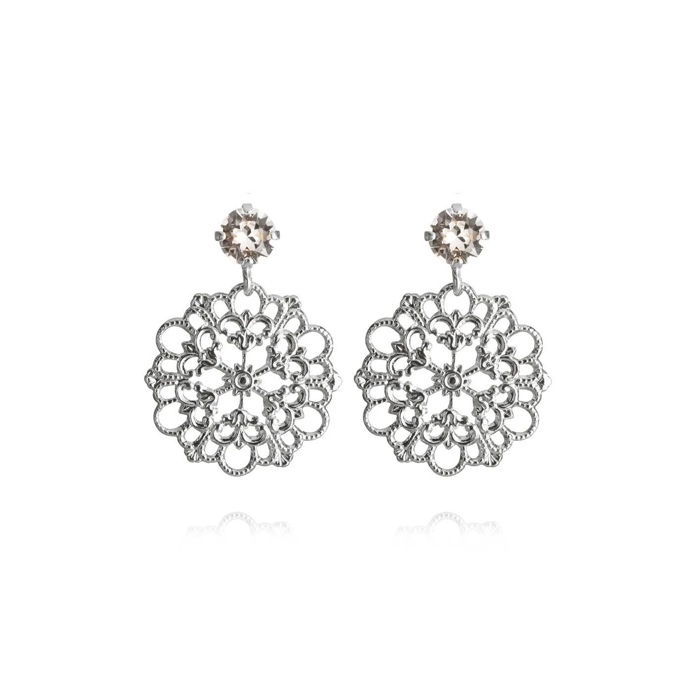 Andrea Earrings Rhodium Crystal