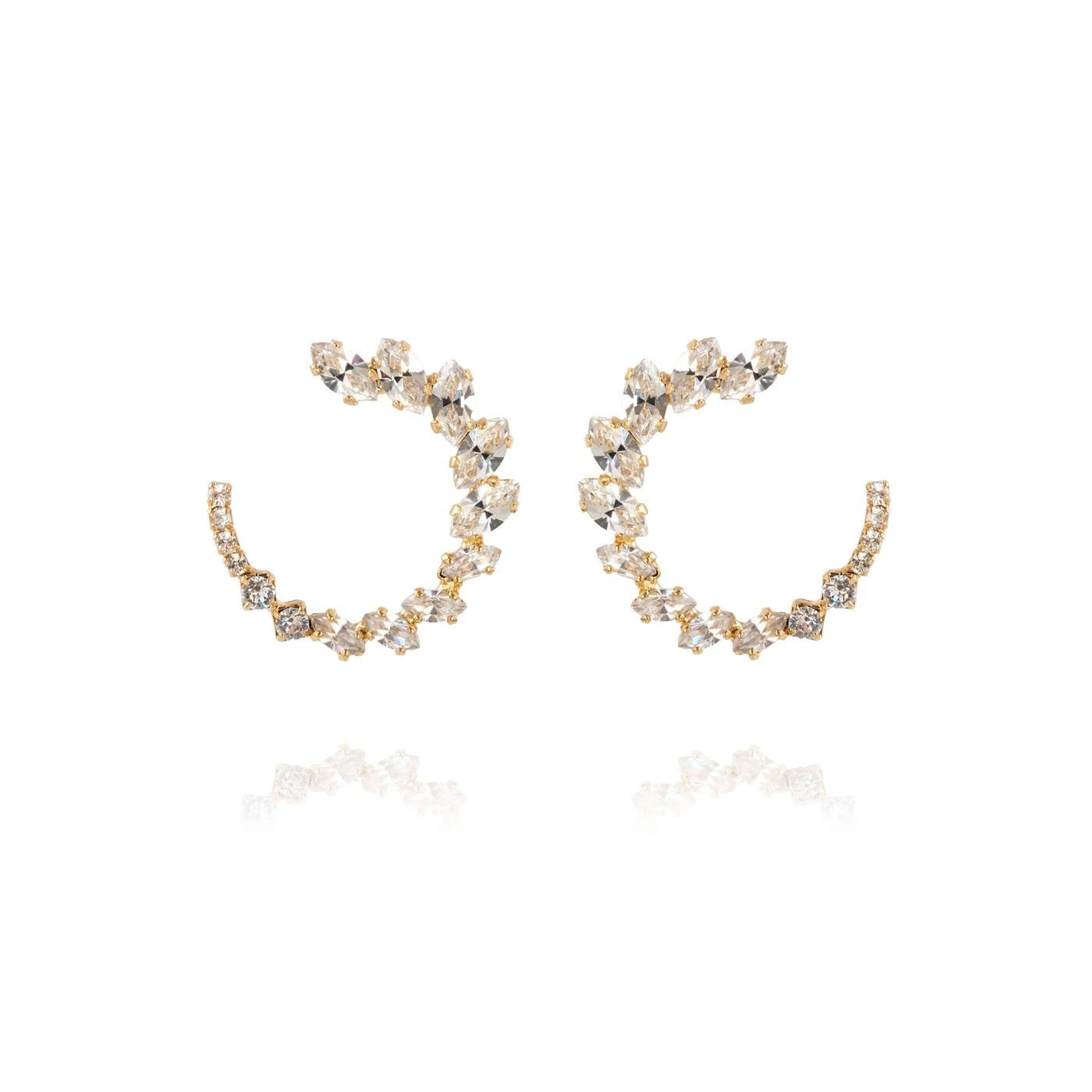 Angie Earrings Gold Crystal