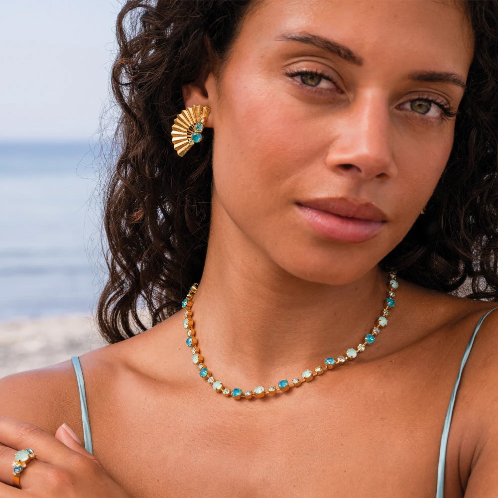 Lucinda Earrings Gold / Laguna Combo 