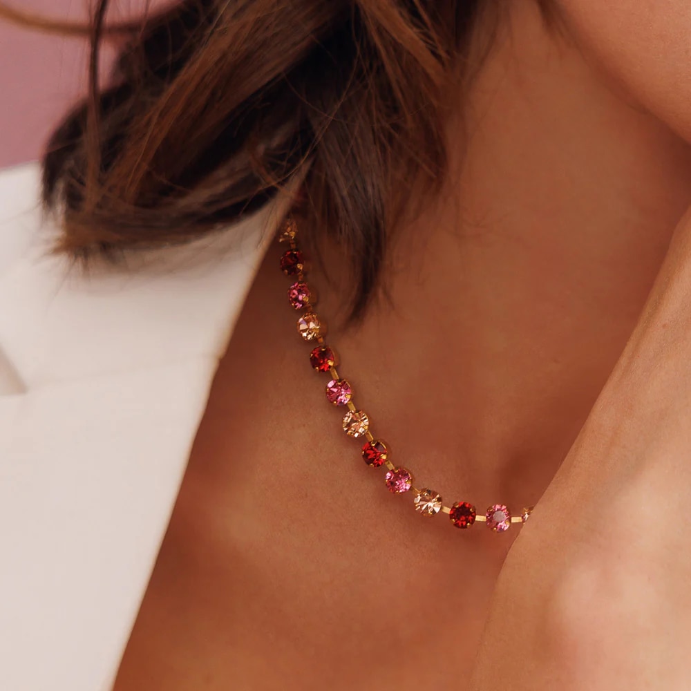 Nicola Necklace Gold Scarlet Combo