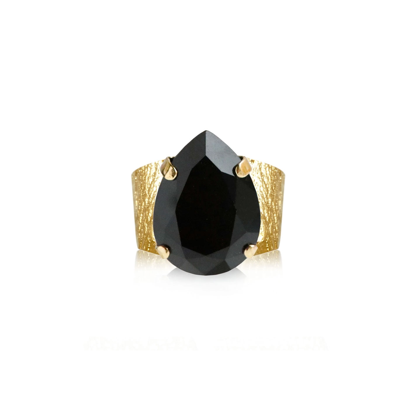 Classic Drop Ring Gold Jet