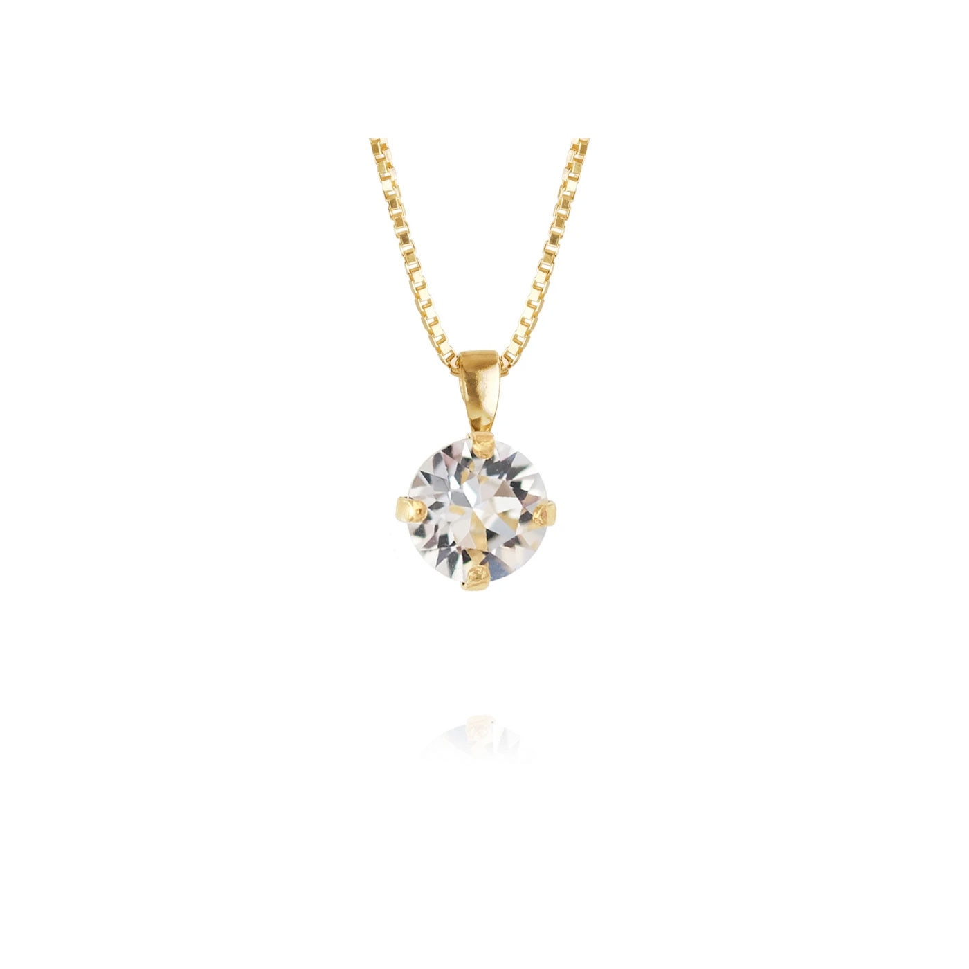 Classic Petite Necklace Gold Crystal