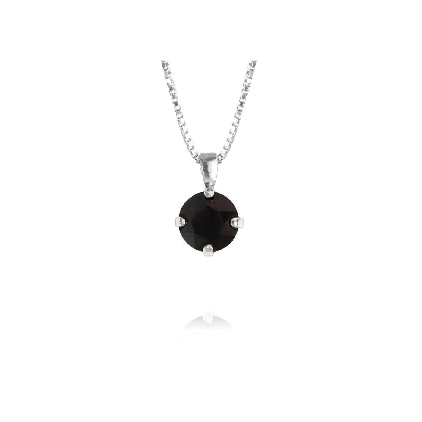 Classic Petite Necklace Rhodium Jet