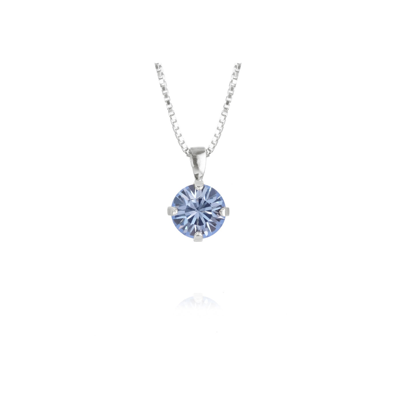 Classic Petite Necklace Rhodium Light Sapphire