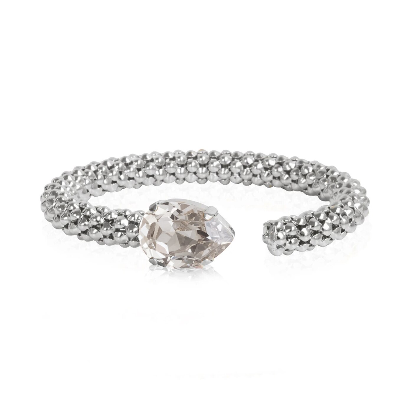 Classic Rope Bracelet Rhodium Crystal