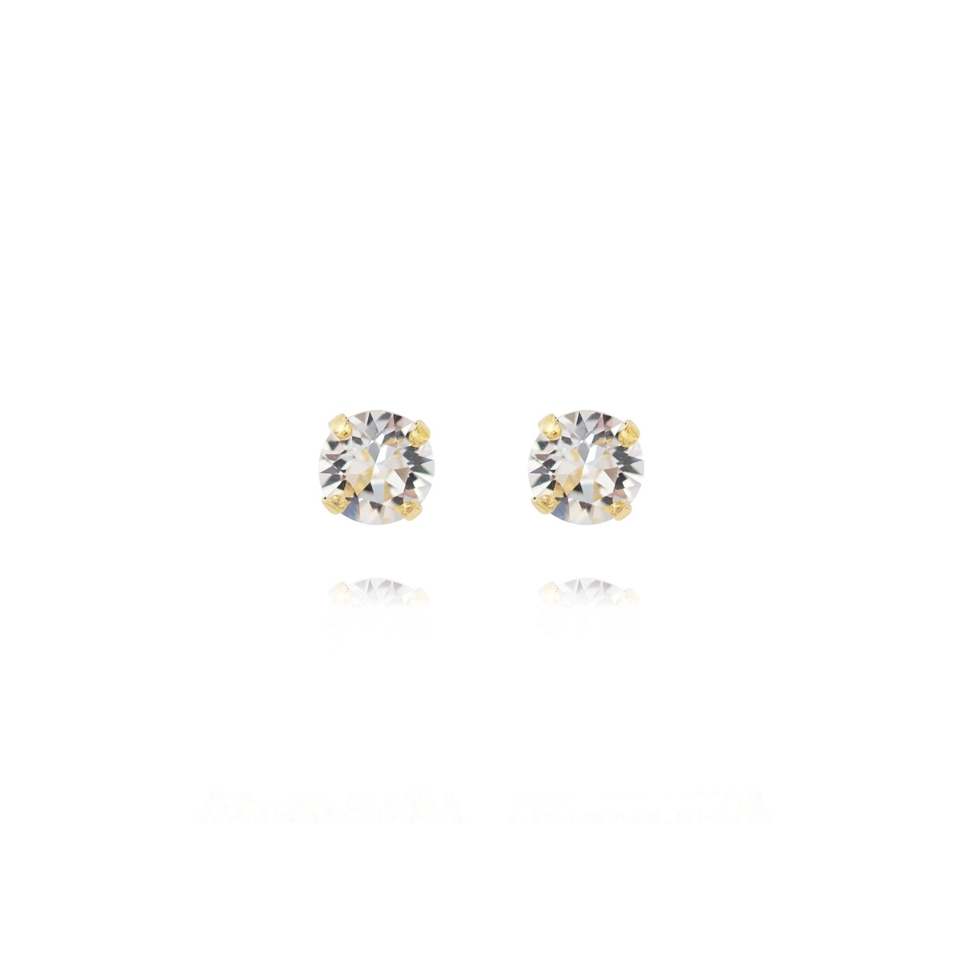 Classic Stud Earrings Gold Crystal