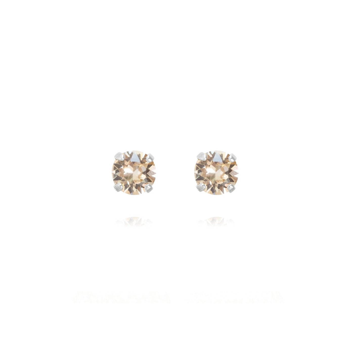 Classic Stud Earrings Rhodium Silk