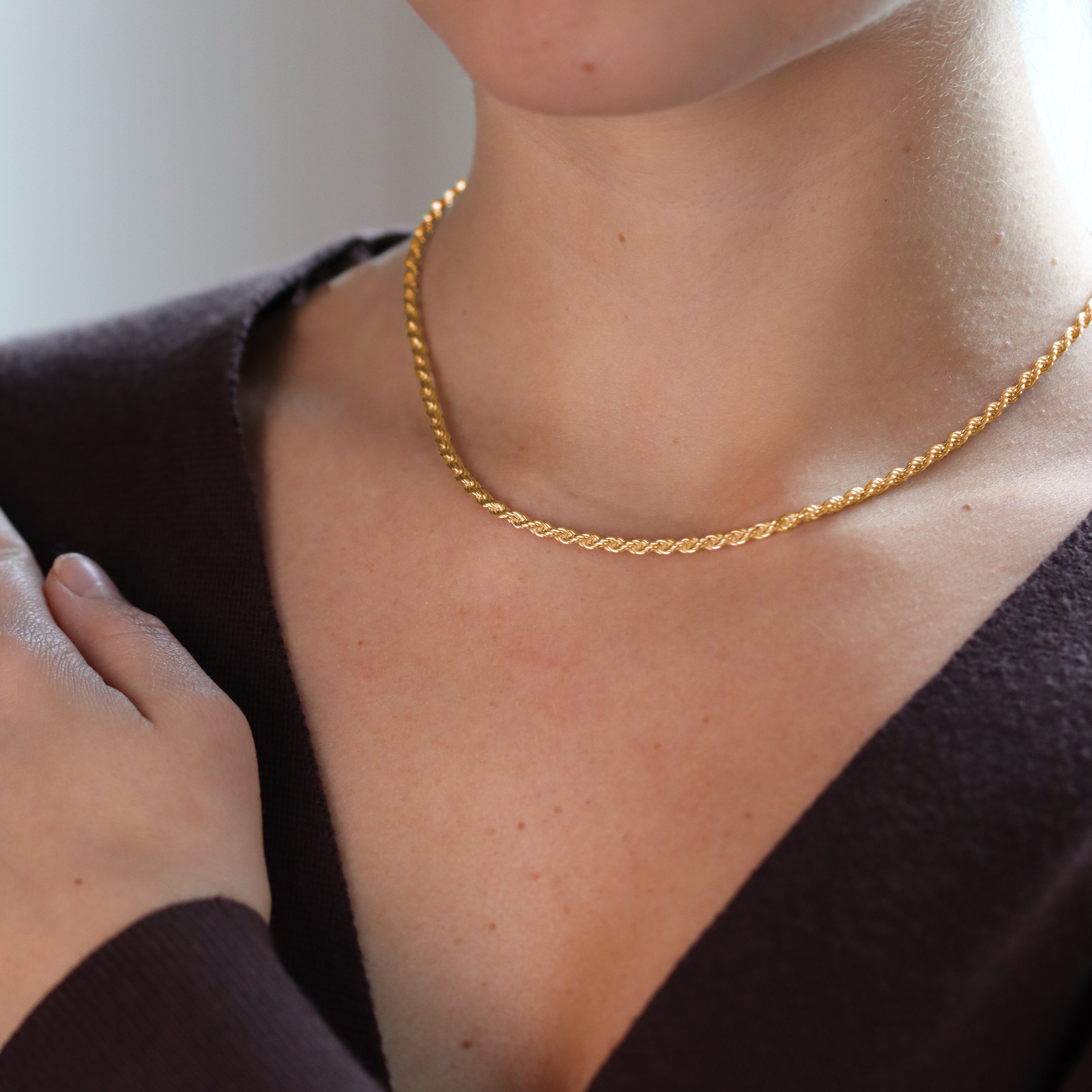 Cordel förgyllt halsband 42cm