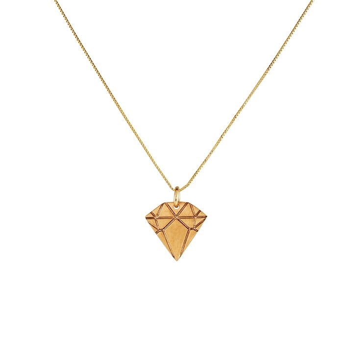 Golden Diamond Necklace 45cm - www 