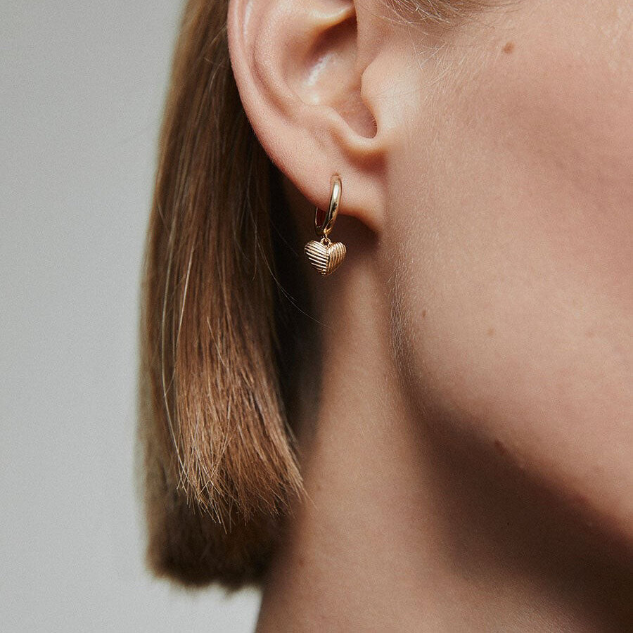 Earrings love hoops gold plated
