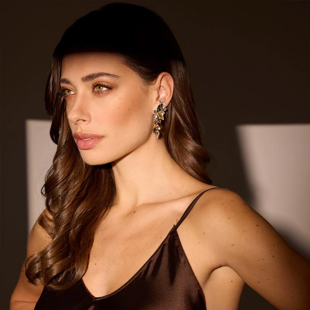 Jannice Earrings / Black Golden Combo
