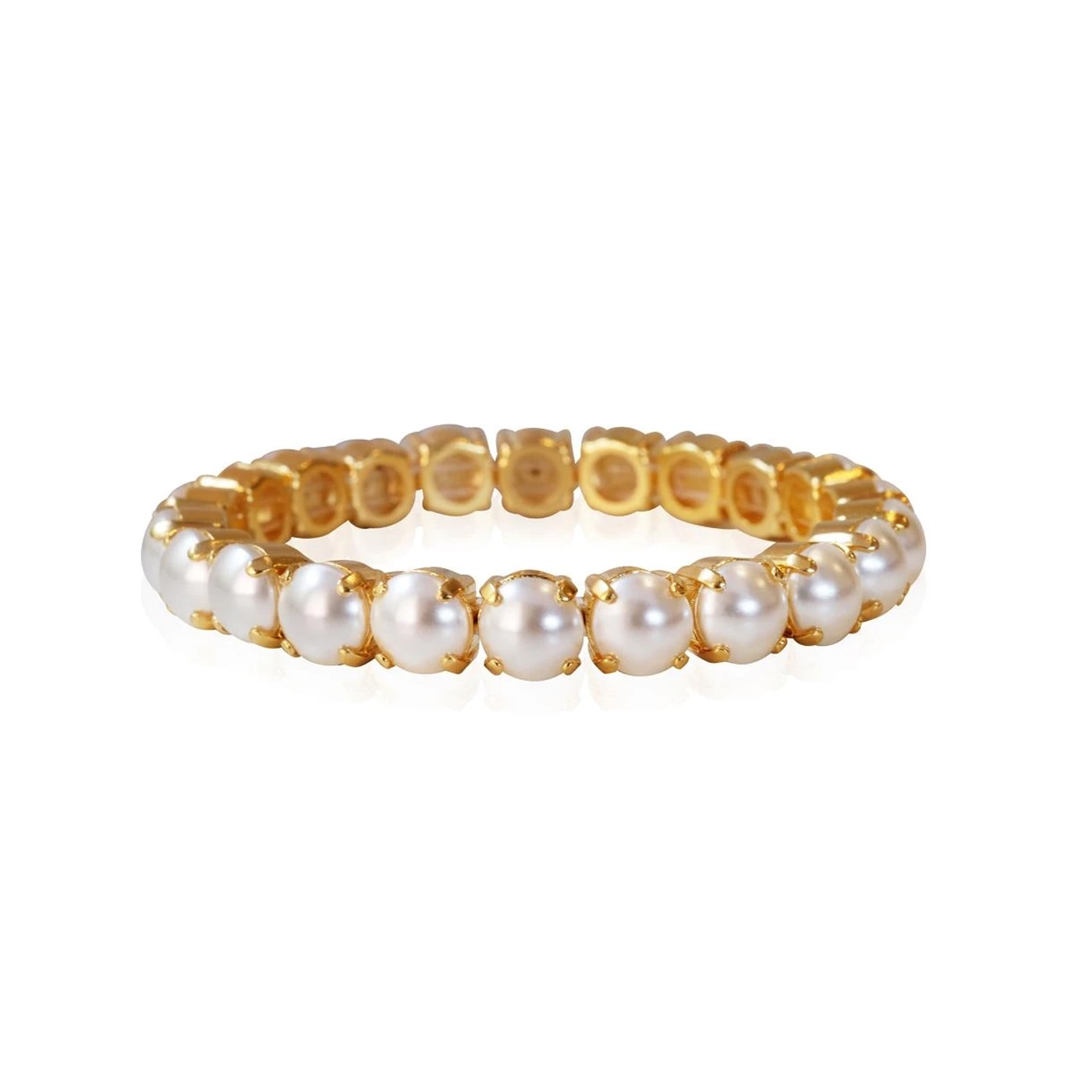 Gia Stud Bracelet Gold Pearl