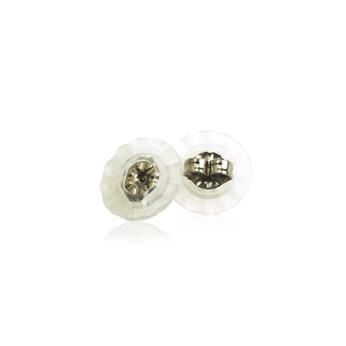 Skin friendly earring backs with disc for titanium earrings
