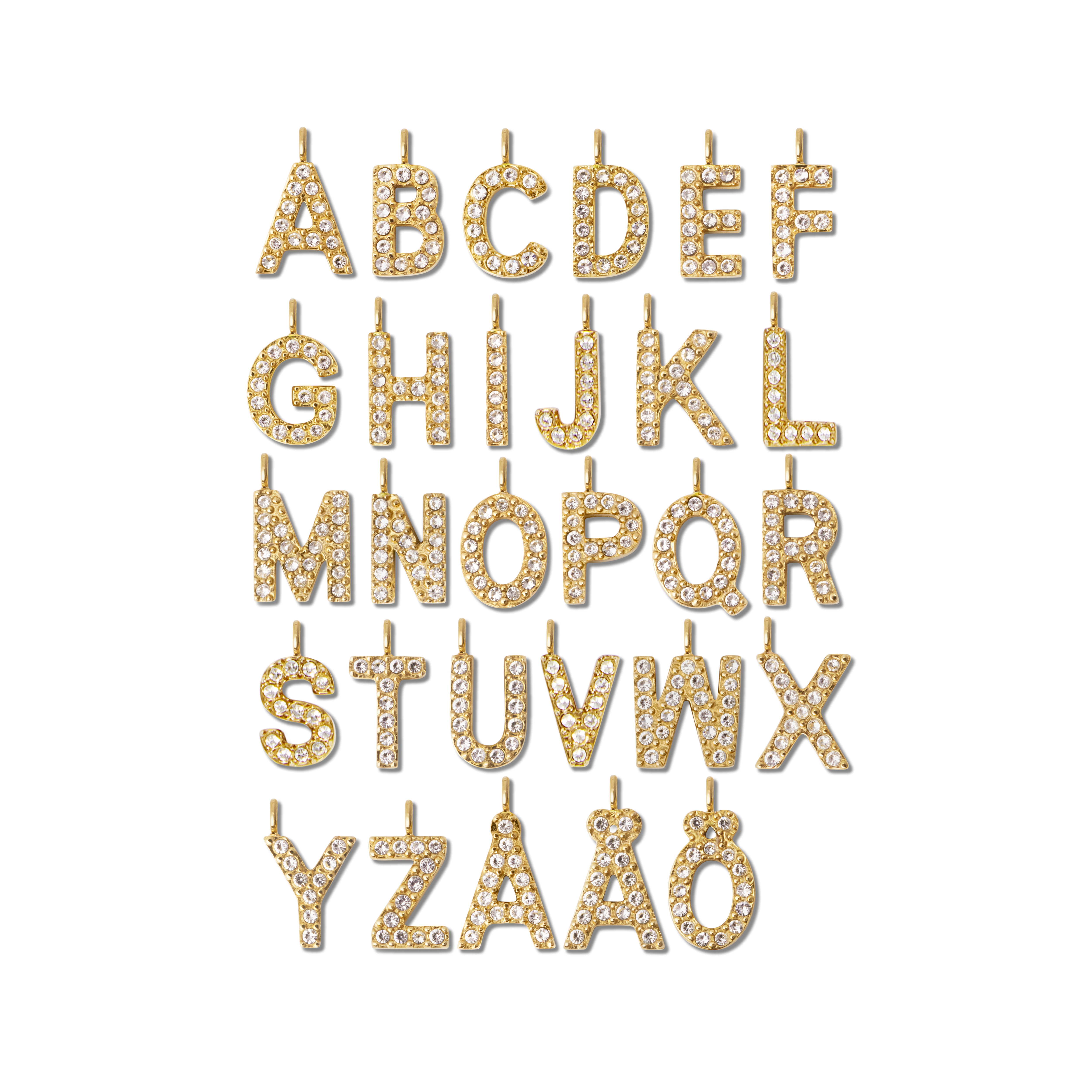 Petite Stone Letter E Gold Necklace