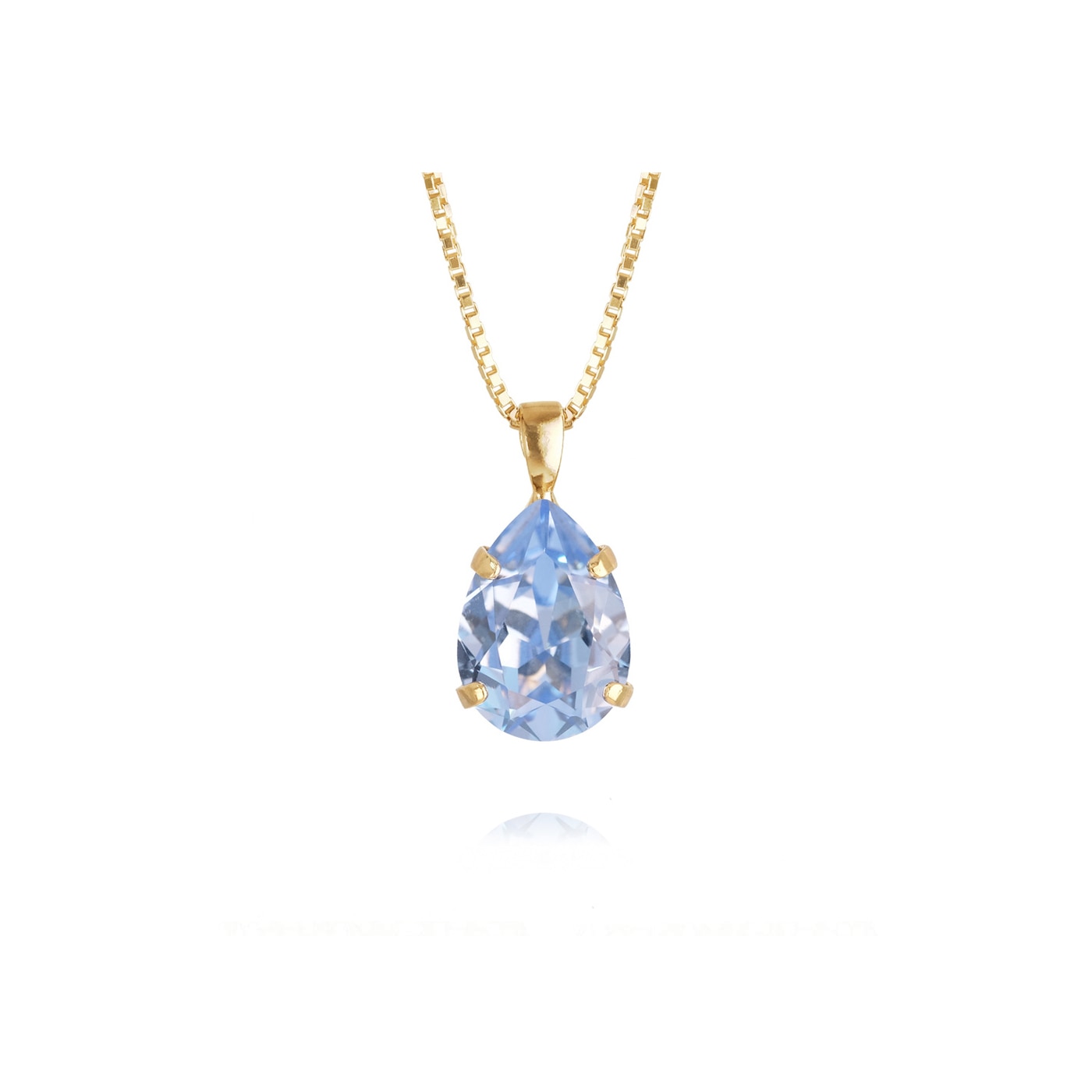 Mini Drop Necklace Gold Light Sapphire