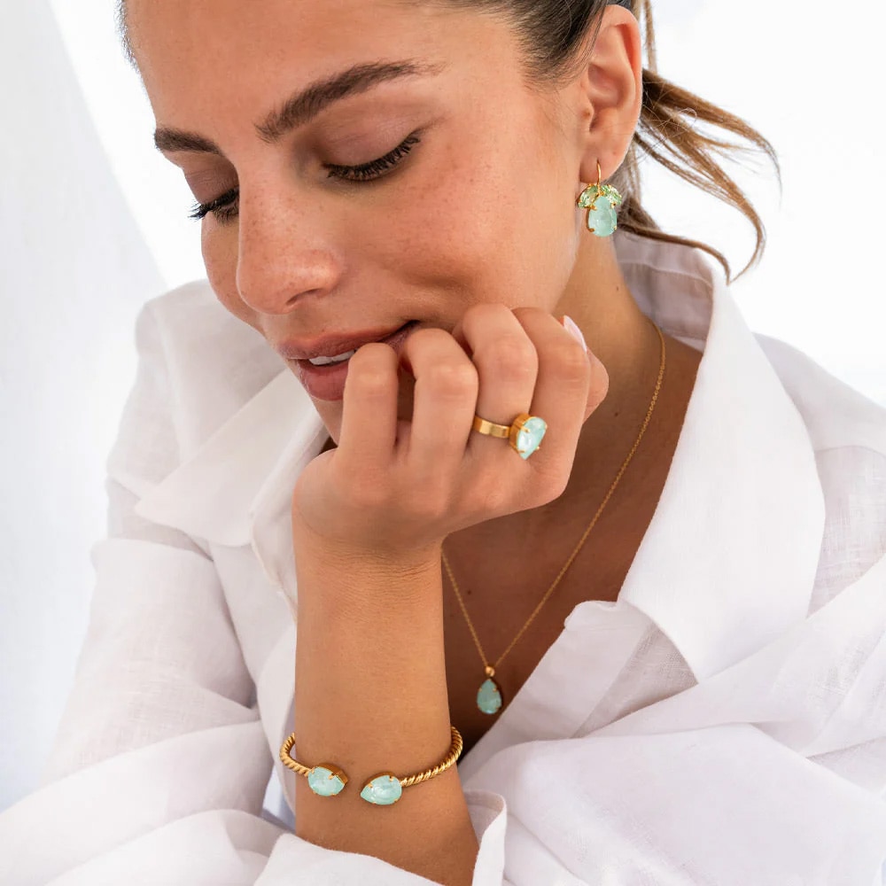 Mini Drop Bracelet Gold / Soft Mint